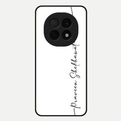  White Tune Custom Name Glass Case For Oppo F29 Pro 5G back cover – personalized glossy printed glass finish