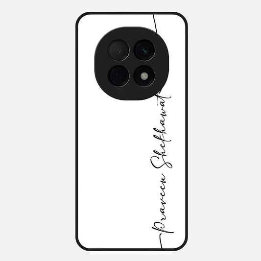  White Tune Custom Name Glass Case For Oppo F29 Pro 5G back cover – personalized glossy printed glass finish