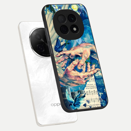 Aesthetic Divider phone case For Oppo F29 Pro 5G showing premium glass back cover with detailed artwork