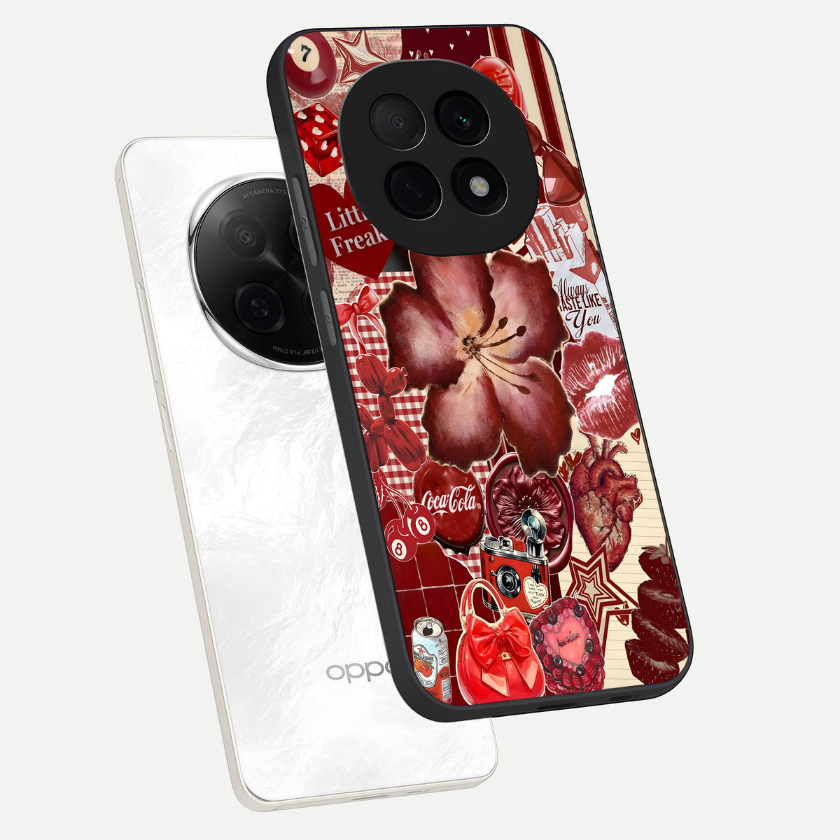 Aesthetic Little Freak phone case For Oppo F29 Pro 5G showing premium glass back cover with detailed artwork