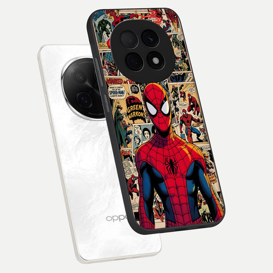  Aesthetic Spider phone case For Oppo F29 Pro 5G showing premium glass back cover with detailed artwork