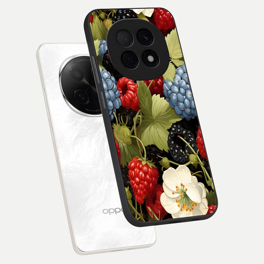  Berry Bloom Charm phone case For Oppo F29 Pro 5G showing premium glass back cover with detailed artwork