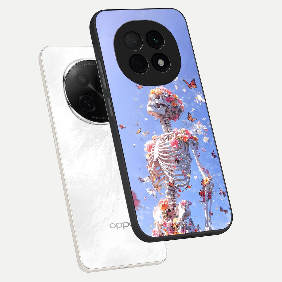  Bloom Beyond Bones phone case For Oppo F29 Pro 5G showing premium glass back cover with detailed artwork