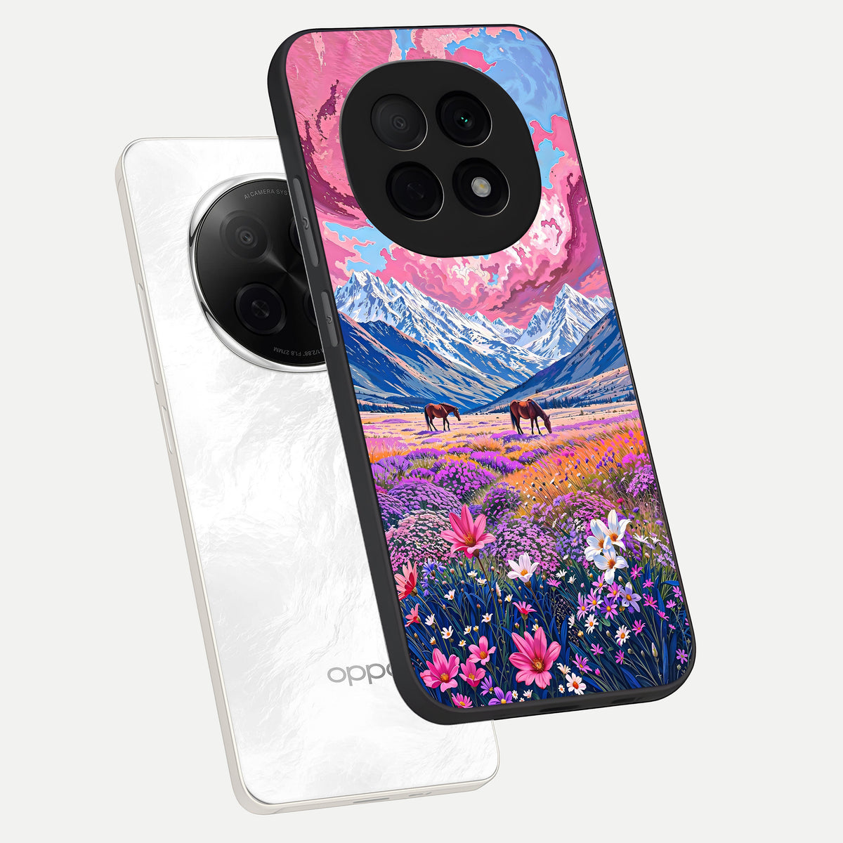  Blossom Valley Dream phone case For Oppo F29 Pro 5G showing premium glass back cover with detailed artwork