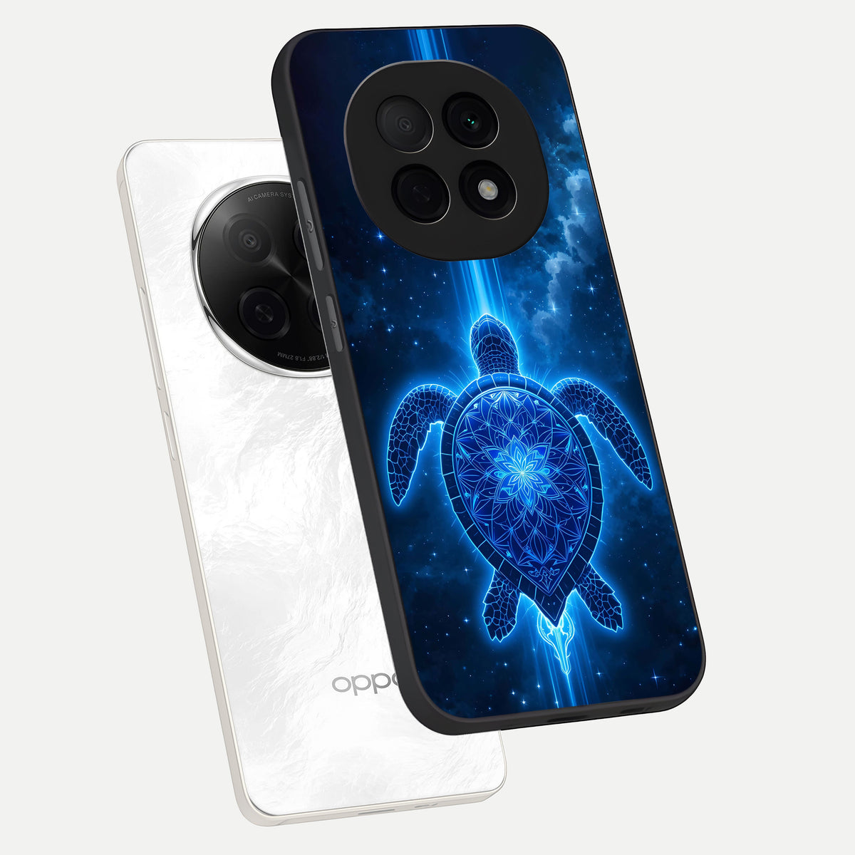  Blue Galaxy Turtle phone case For Oppo F29 Pro 5G showing premium glass back cover with detailed artwork
