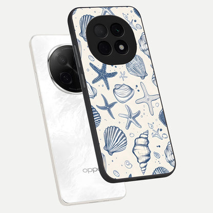  Blue Ocean Outline phone case For Oppo F29 Pro 5G showing premium glass back cover with detailed artwork