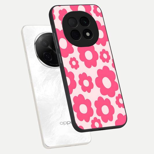  Blush Flower Pop phone case For Oppo F29 Pro 5G showing premium glass back cover with detailed artwork