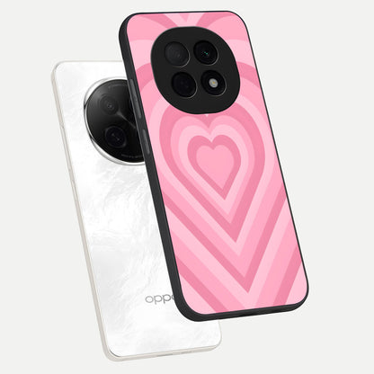  Blush Heart Waves phone case For Oppo F29 Pro 5G showing premium glass back cover with detailed artwork