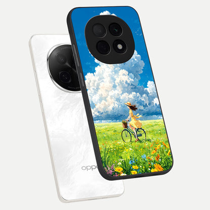  Breezy Meadow Ride phone case For Oppo F29 Pro 5G showing premium glass back cover with detailed artwork