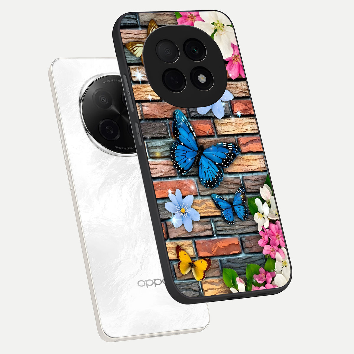  Brick Bloom Flight phone case For Oppo F29 Pro 5G showing premium glass back cover with detailed artwork