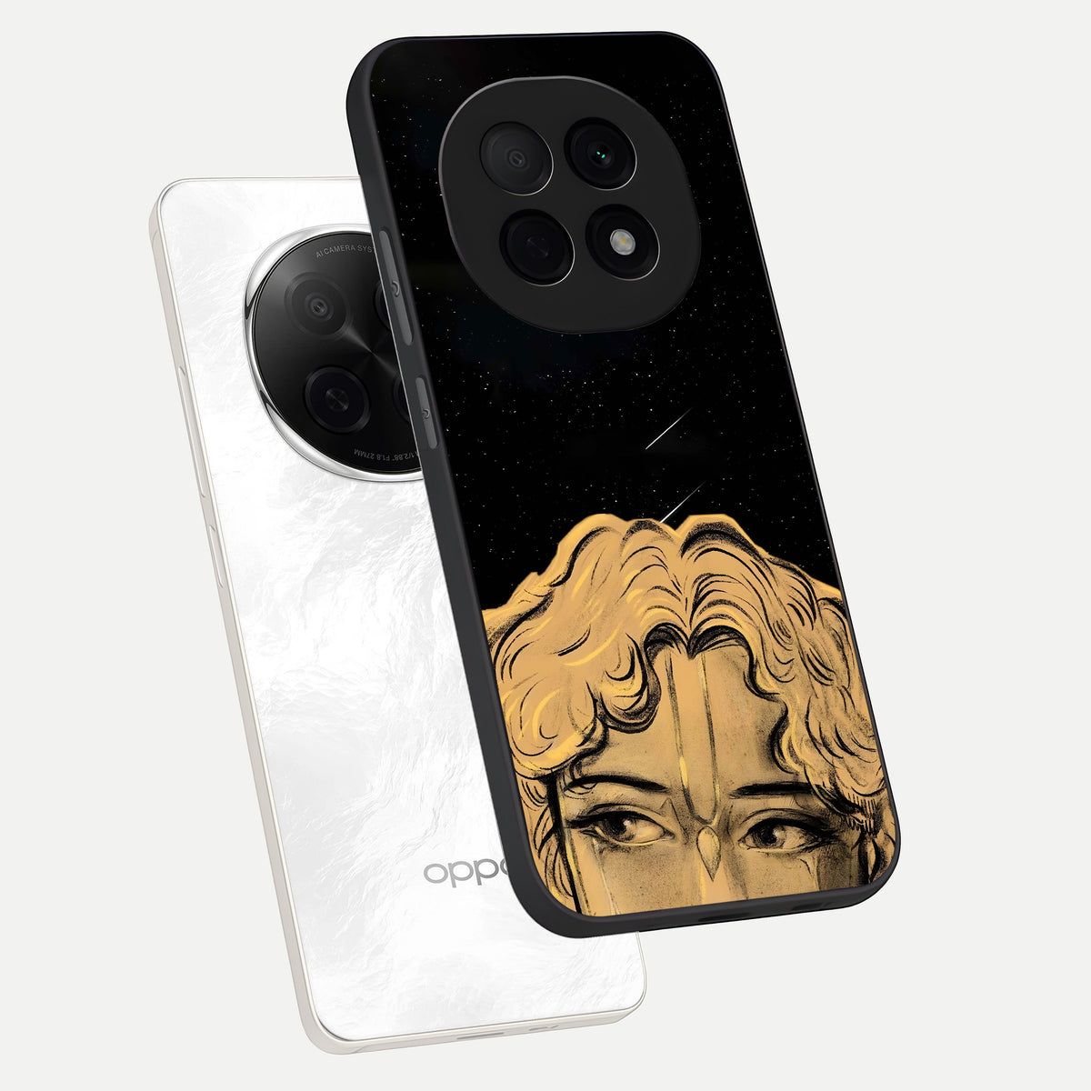 Celestial Gods Plan phone case For Oppo F29 Pro 5G showing premium glass back cover with detailed artwork