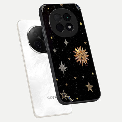  Celestial Moon With Stars phone case For Oppo F29 Pro 5G showing premium glass back cover with detailed artwork