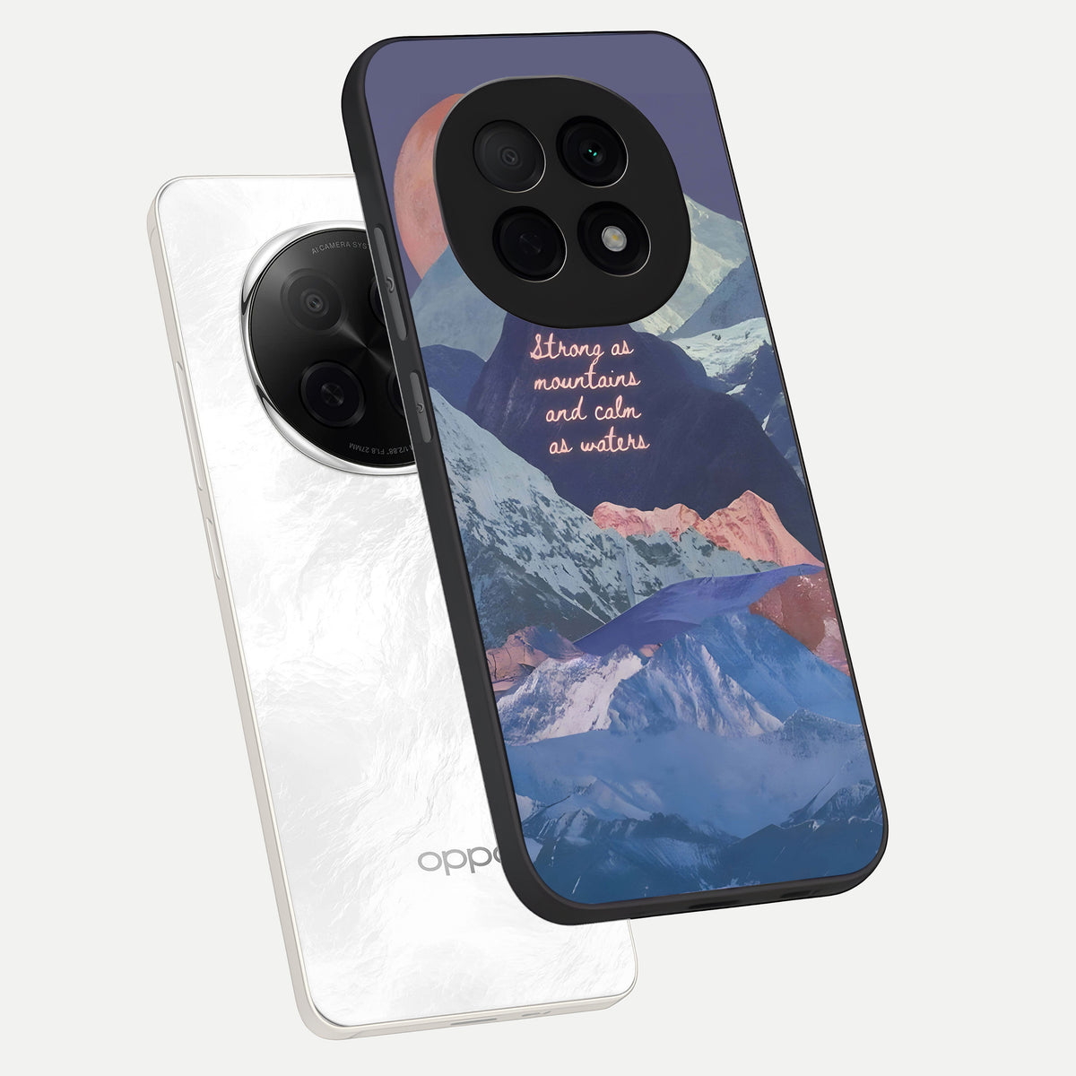  Celestial Mountain Calm phone case For Oppo F29 Pro 5G showing premium glass back cover with detailed artwork