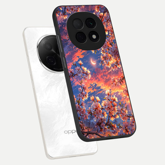  Celestial Sakura Sunset phone case For Oppo F29 Pro 5G showing premium glass back cover with detailed artwork