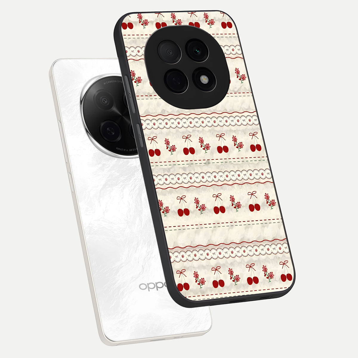 Cherry Bloom Charm phone case For Oppo F29 Pro 5G showing premium glass back cover with detailed artwork