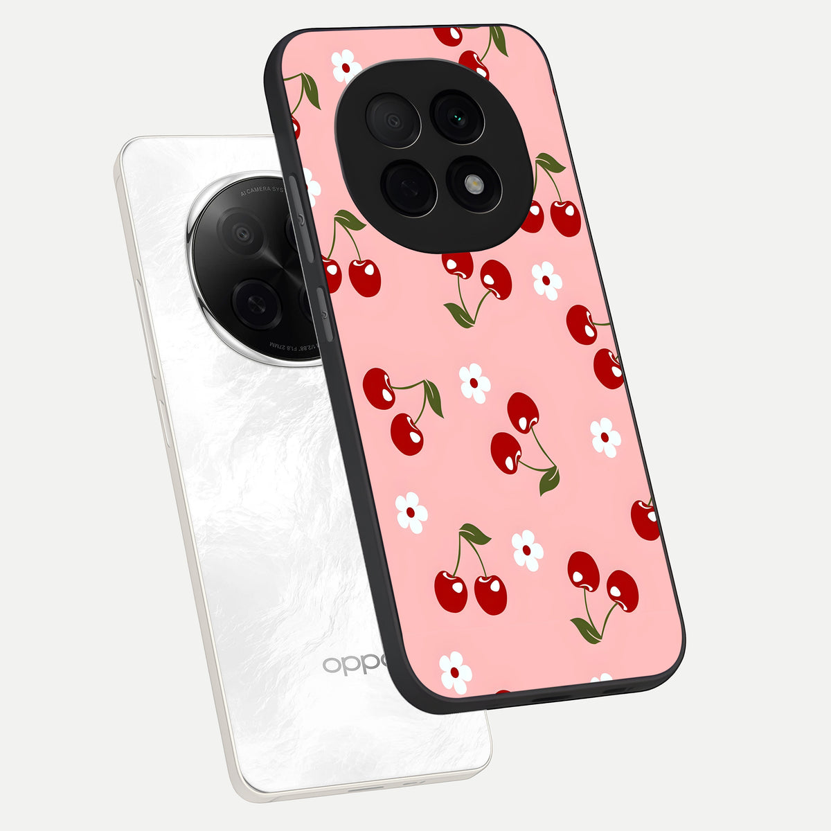  Cherry Love Mood phone case For Oppo F29 Pro 5G showing premium glass back cover with detailed artwork