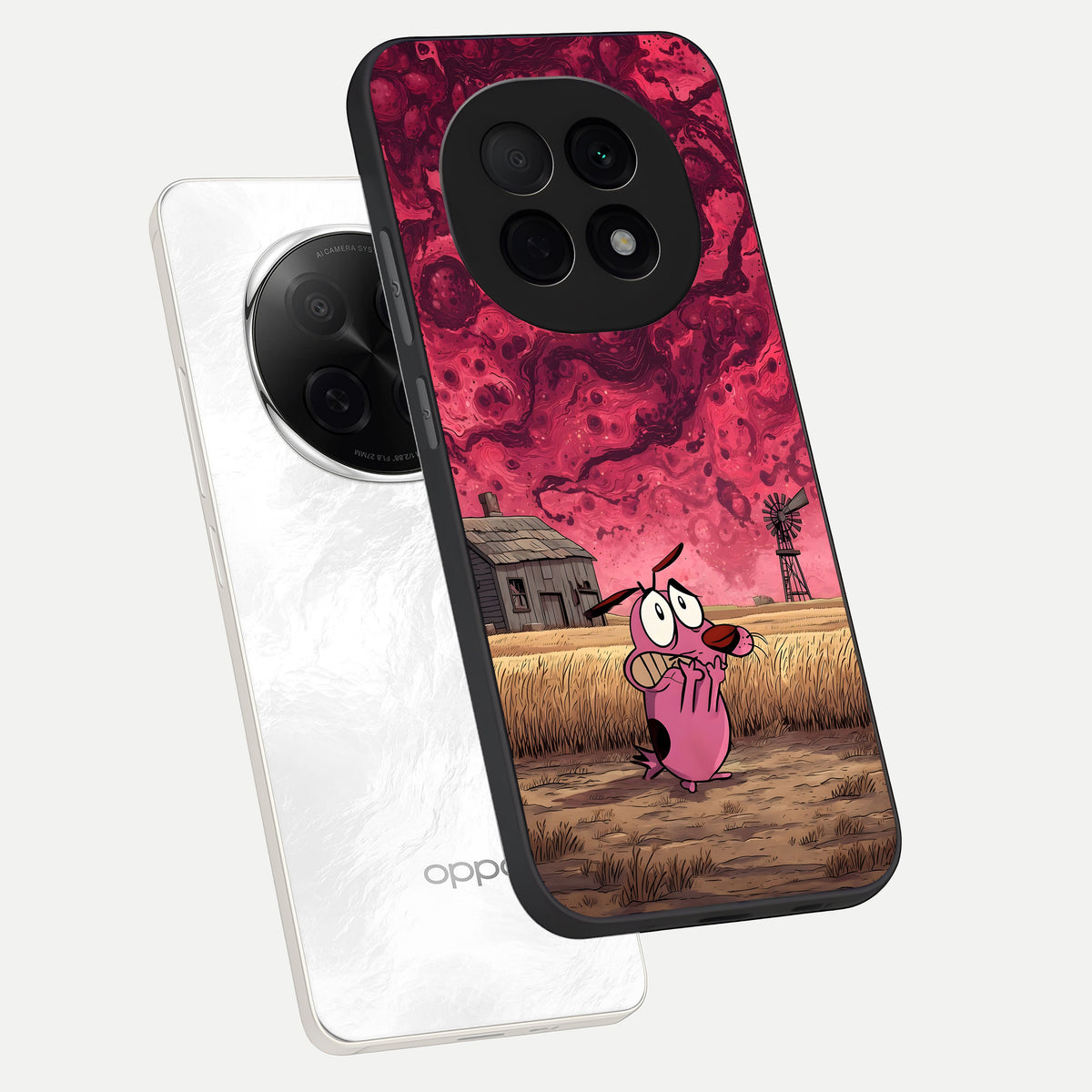  Courage Under Sky phone case For Oppo F29 Pro 5G showing premium glass back cover with detailed artwork