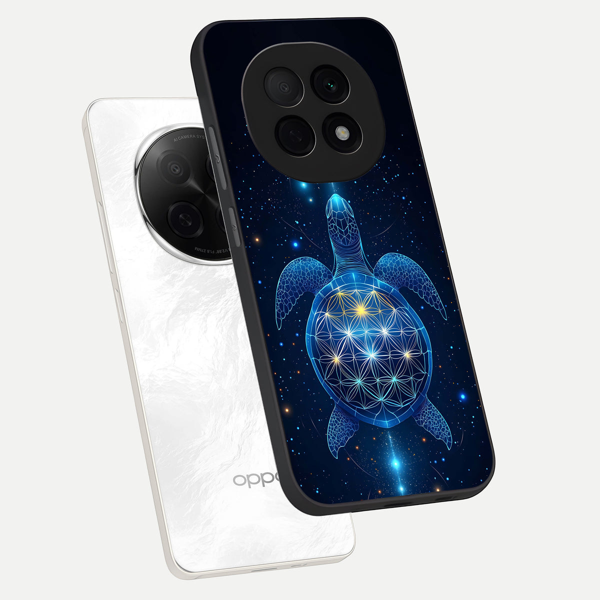  Crimson Blue Turtle phone case For Oppo F29 Pro 5G showing premium glass back cover with detailed artwork