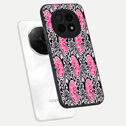  Crimson Paisley Charm phone case For Oppo F29 Pro 5G showing premium glass back cover with detailed artwork