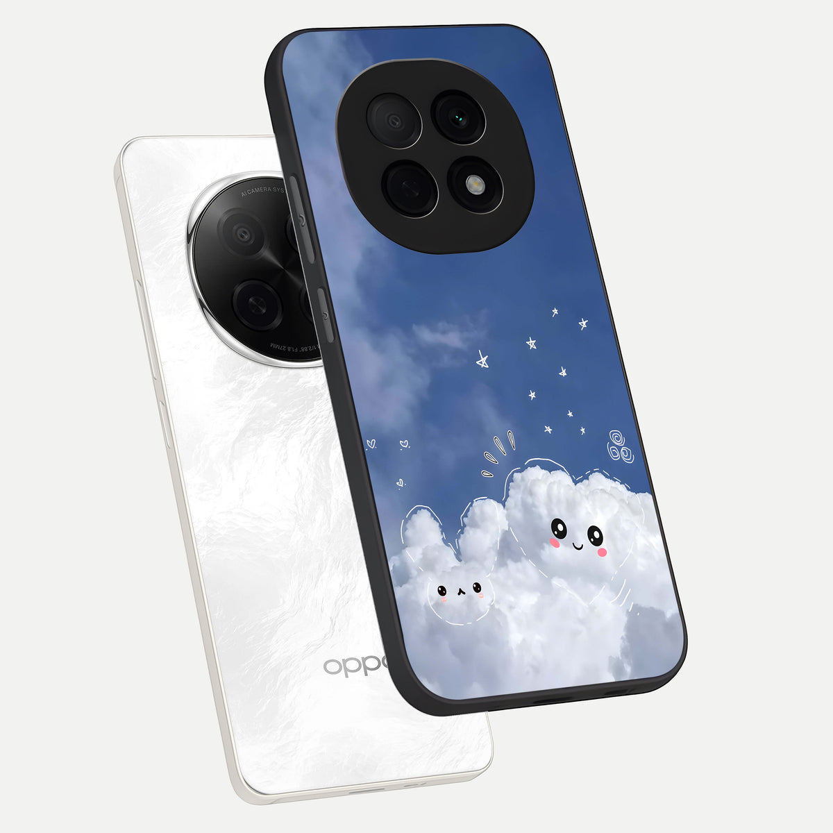  Cute Blossom Cloud phone case For Oppo F29 Pro 5G showing premium glass back cover with detailed artwork