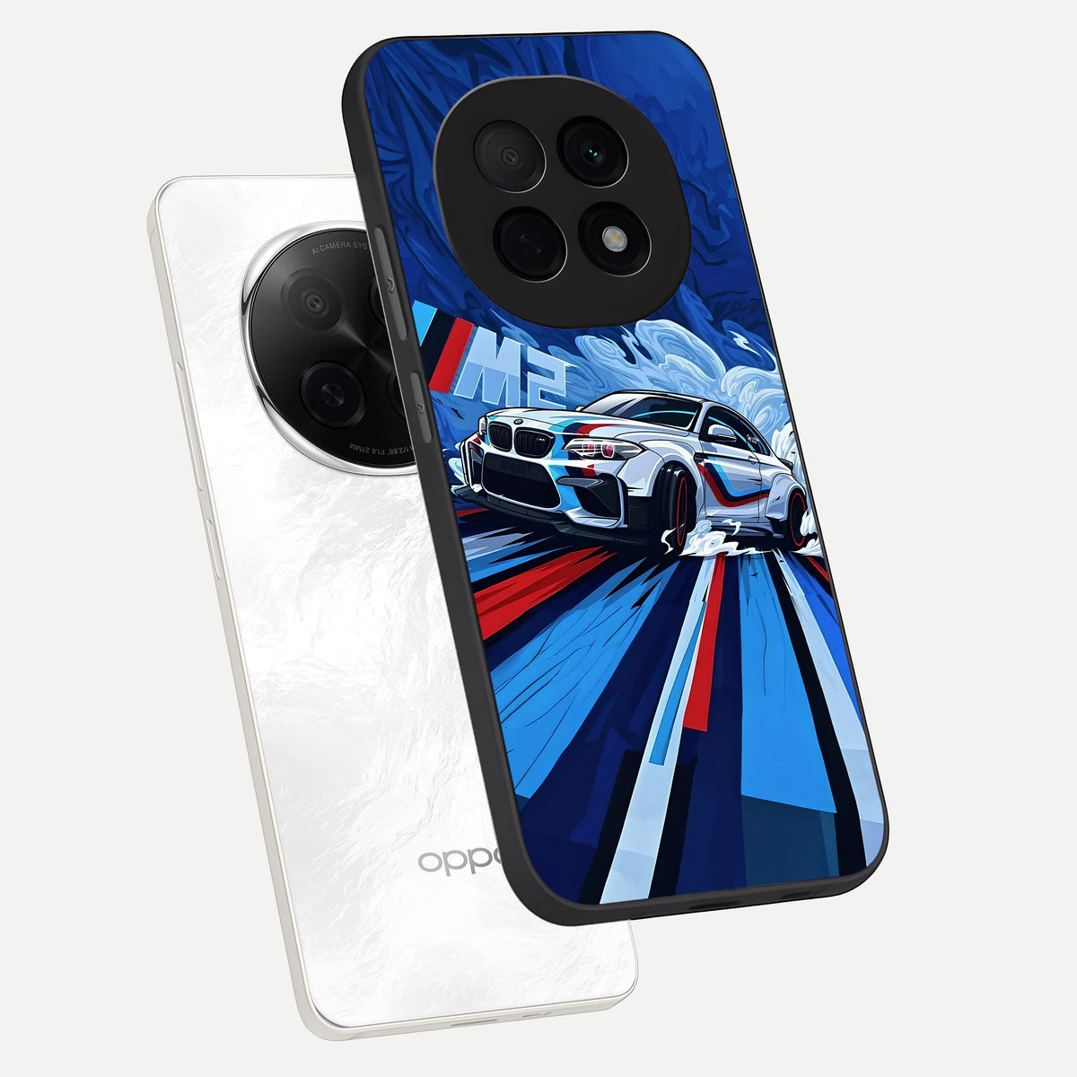  Drift Power Rush phone case For Oppo F29 Pro 5G showing premium glass back cover with detailed artwork