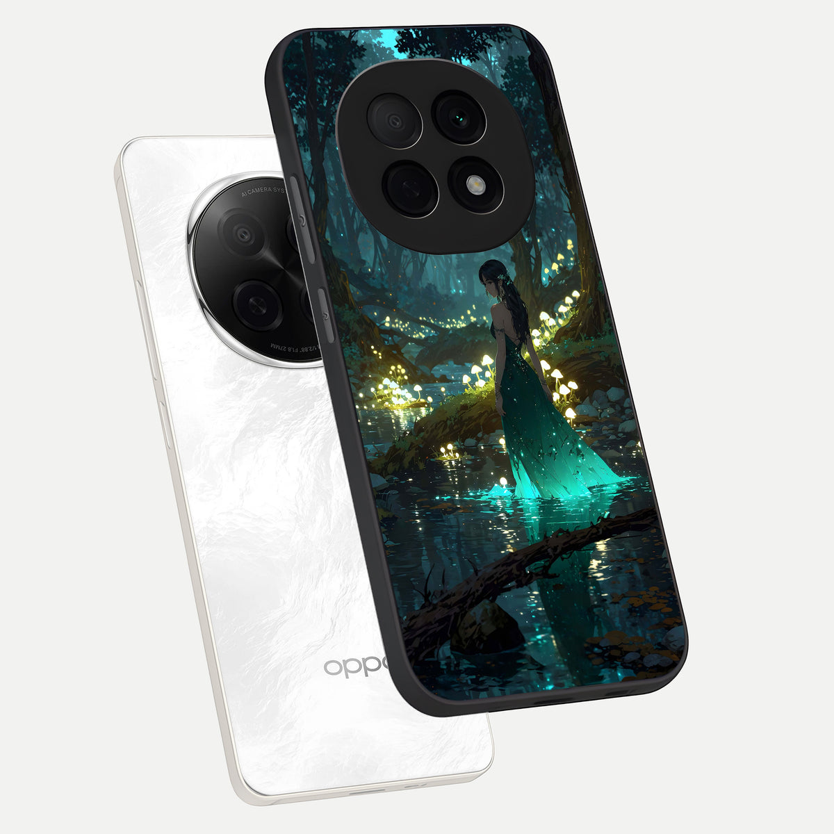  Enchanted Forest Glow phone case For Oppo F29 Pro 5G showing premium glass back cover with detailed artwork
