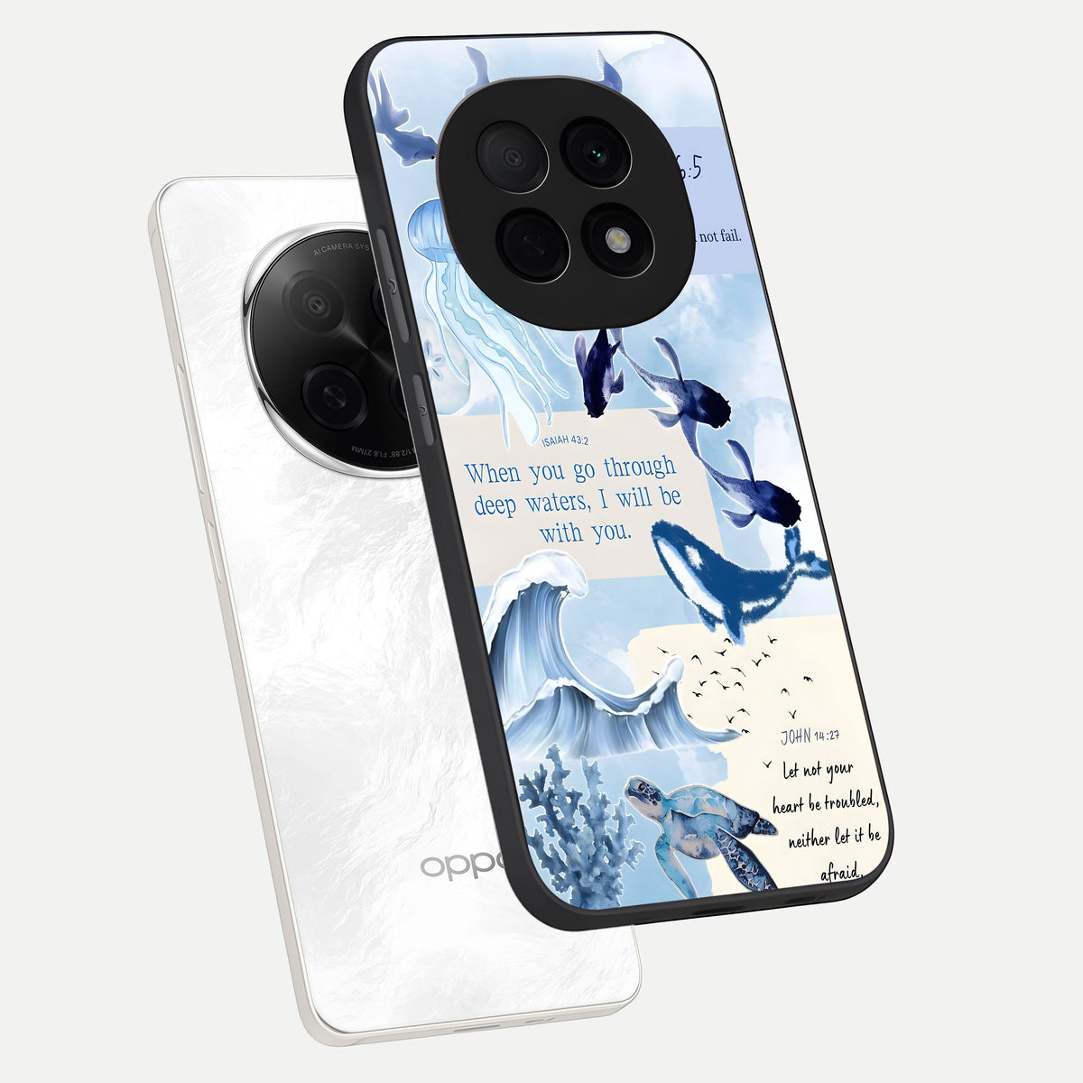  Faithful Ocean Promise phone case For Oppo F29 Pro 5G showing premium glass back cover with detailed artwork