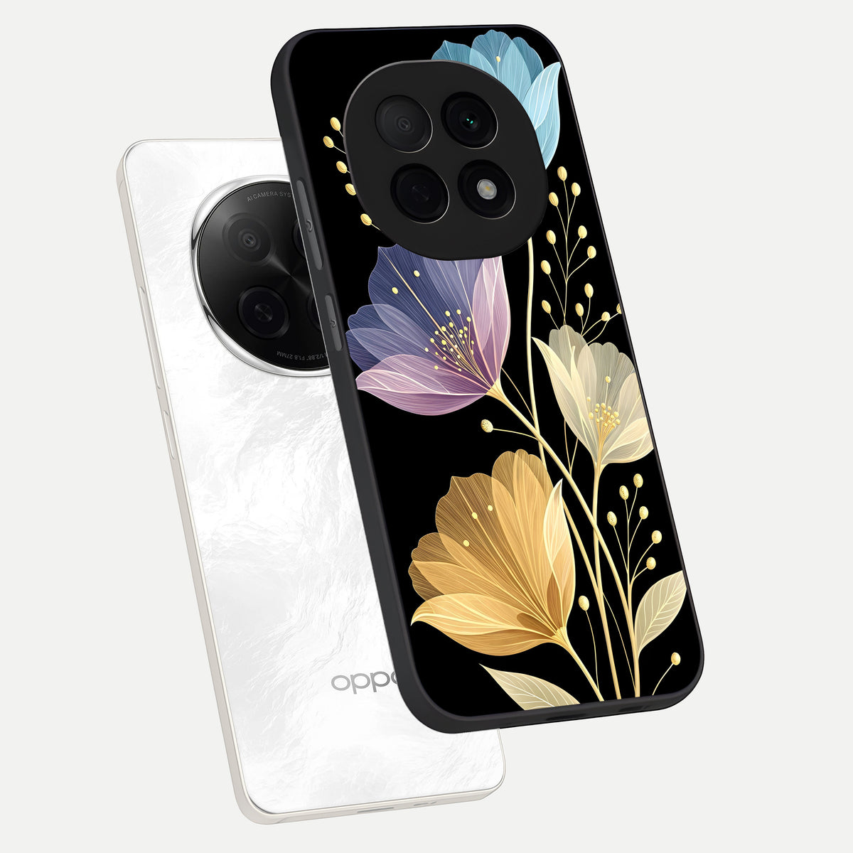  Flower Bloom Glow phone case For Oppo F29 Pro 5G showing premium glass back cover with detailed artwork