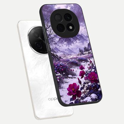  Flower Mountain View phone case For Oppo F29 Pro 5G showing premium glass back cover with detailed artwork