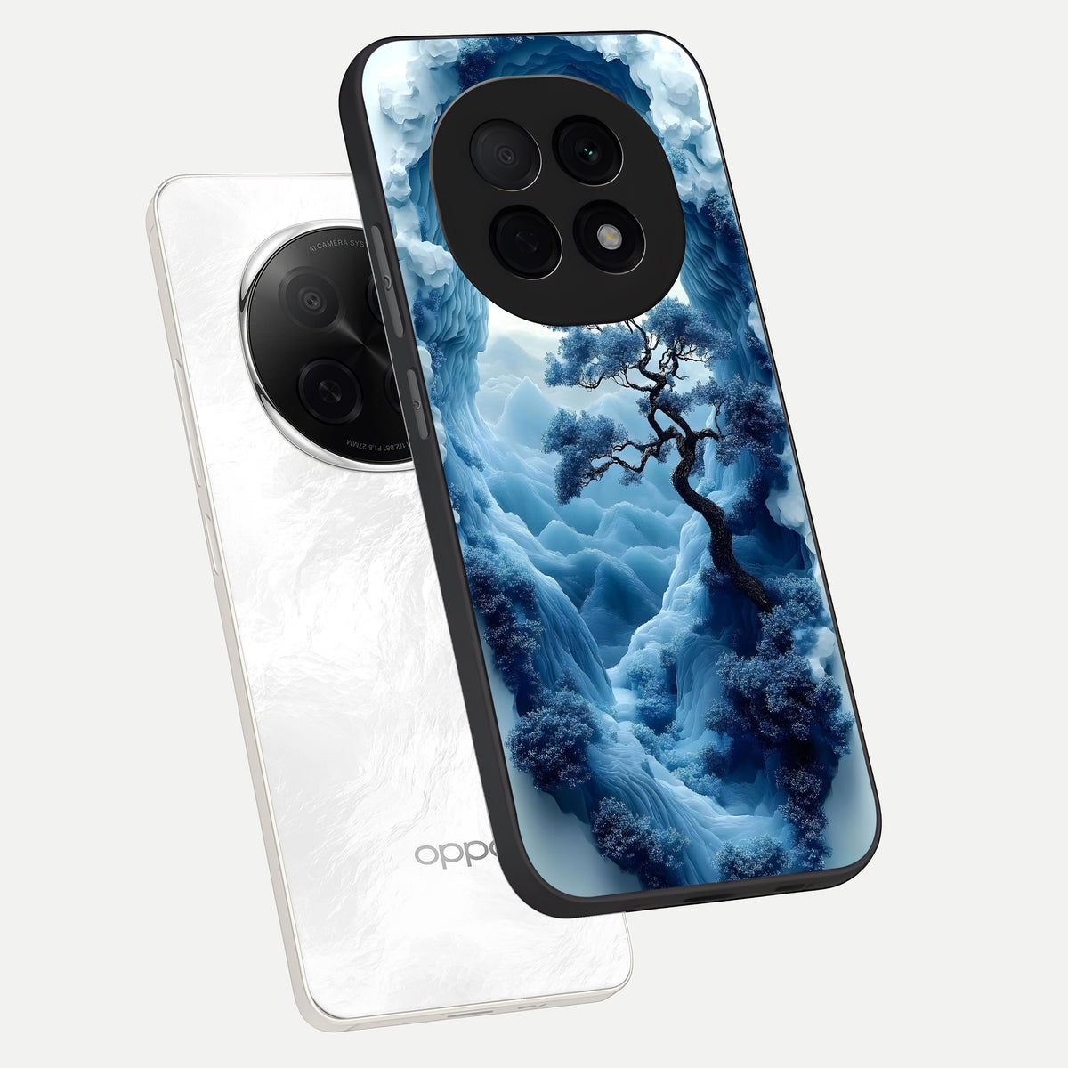  Frozen Serenity Gate phone case For Oppo F29 Pro 5G showing premium glass back cover with detailed artwork