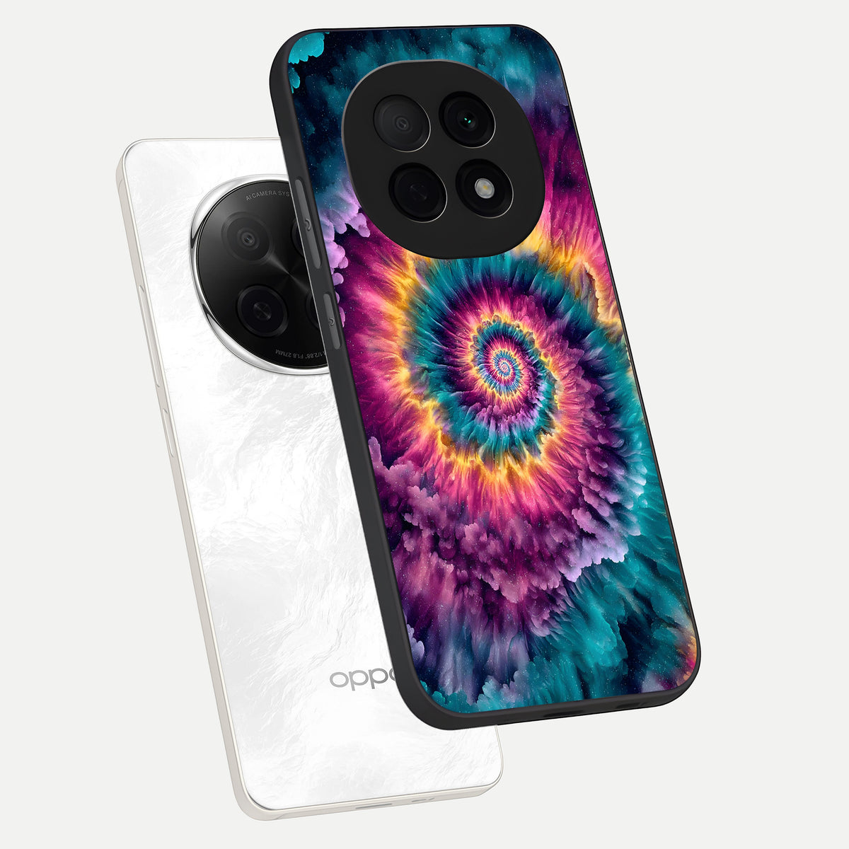  Galactic Spiral Burst phone case For Oppo F29 Pro 5G showing premium glass back cover with detailed artwork