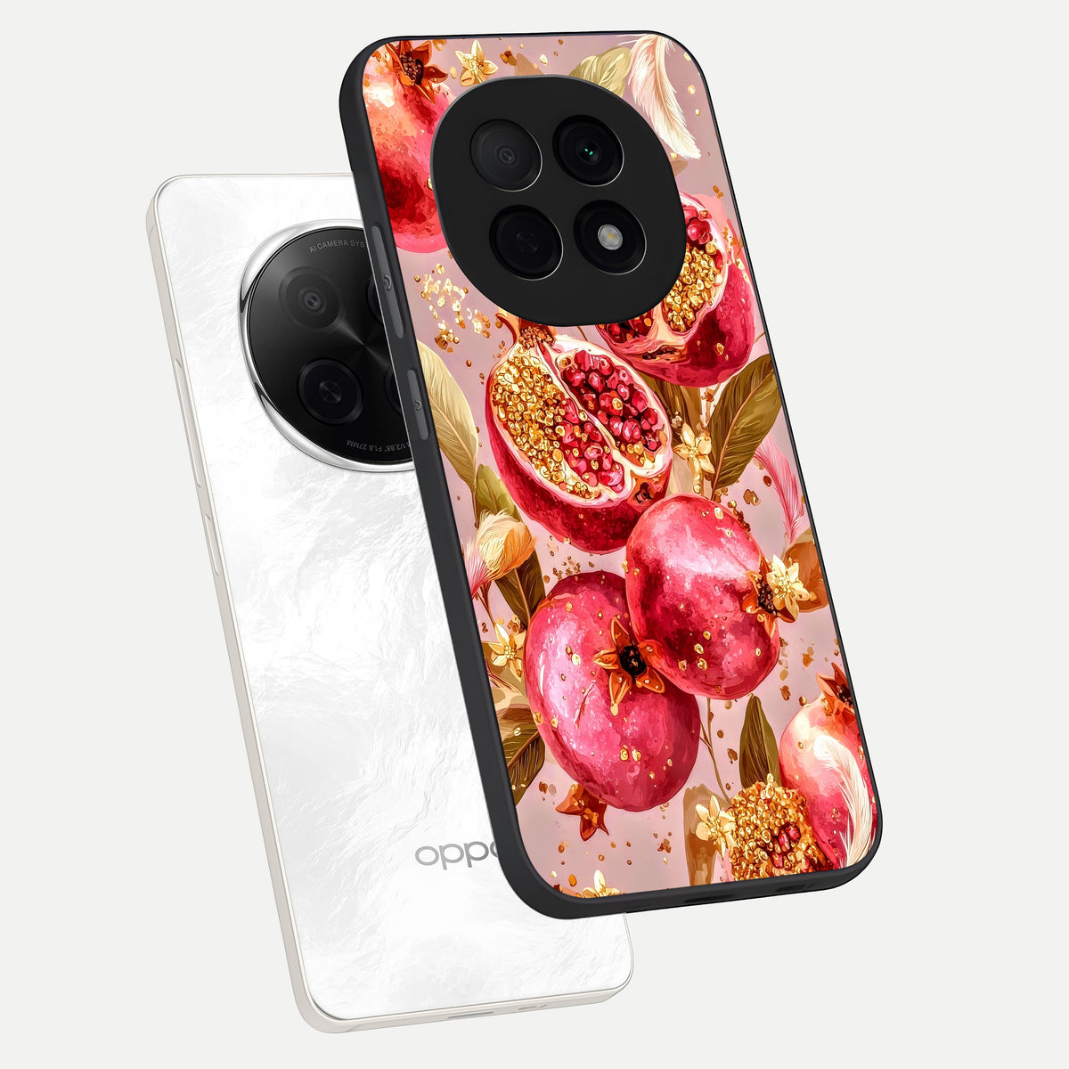  Golden Bloom Glow phone case For Oppo F29 Pro 5G showing premium glass back cover with detailed artwork