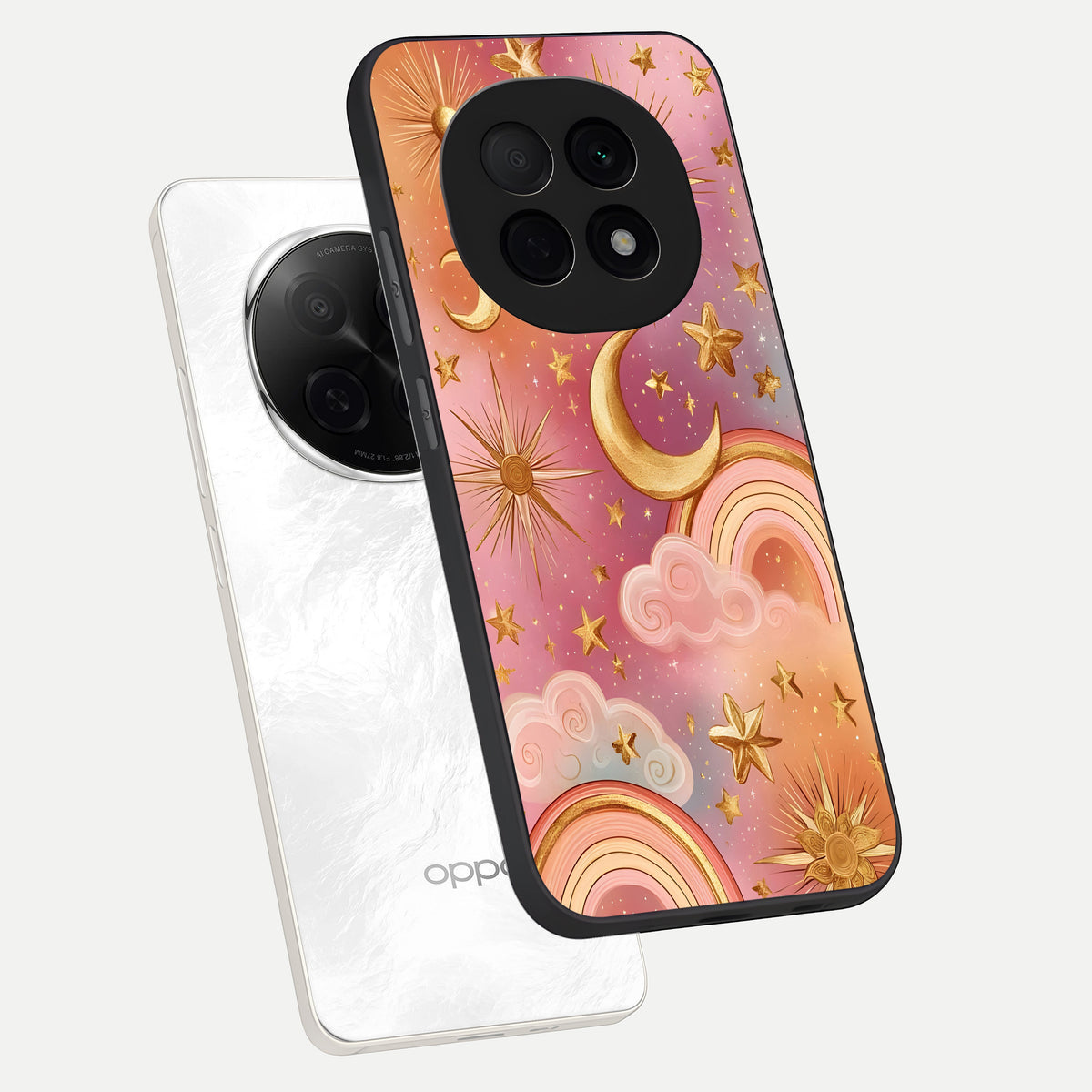  Golden Celestial Dreams phone case For Oppo F29 Pro 5G showing premium glass back cover with detailed artwork