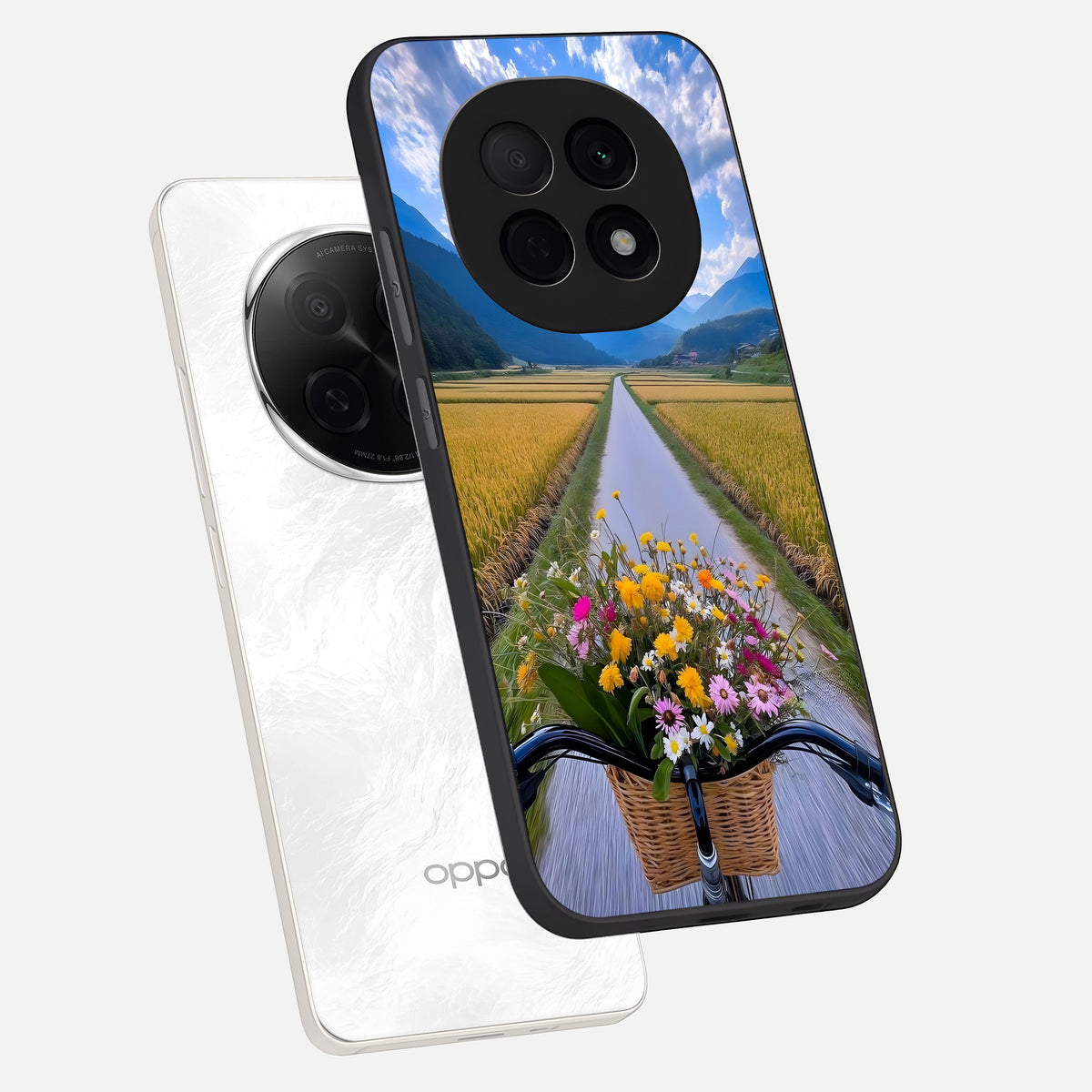  Golden Field Journey phone case For Oppo F29 Pro 5G showing premium glass back cover with detailed artwork