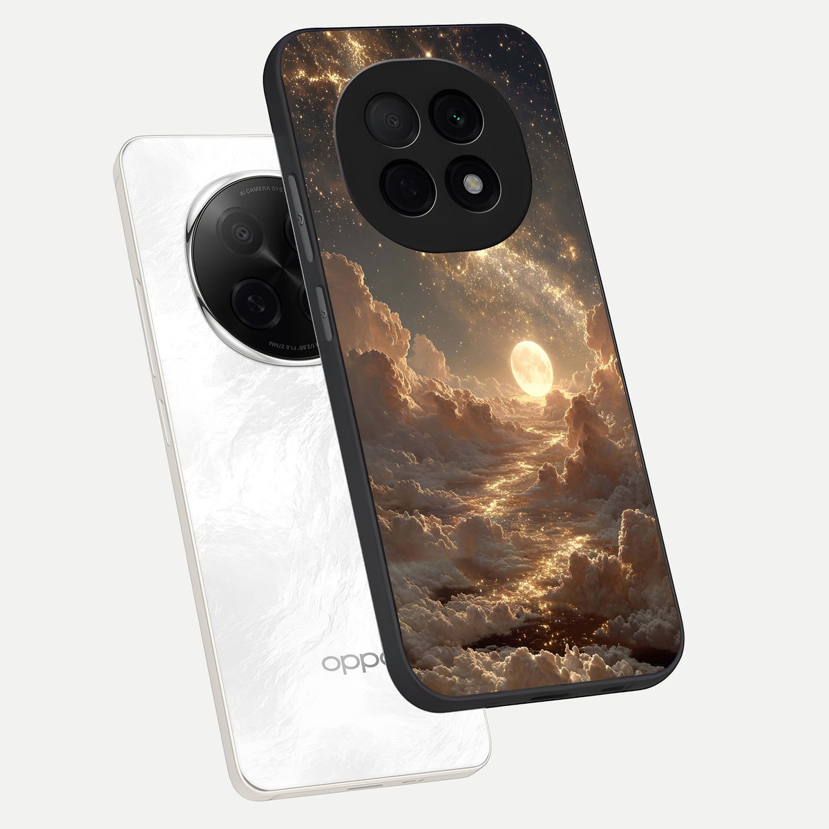  Golden Sky Dream phone case For Oppo F29 Pro 5G showing premium glass back cover with detailed artwork