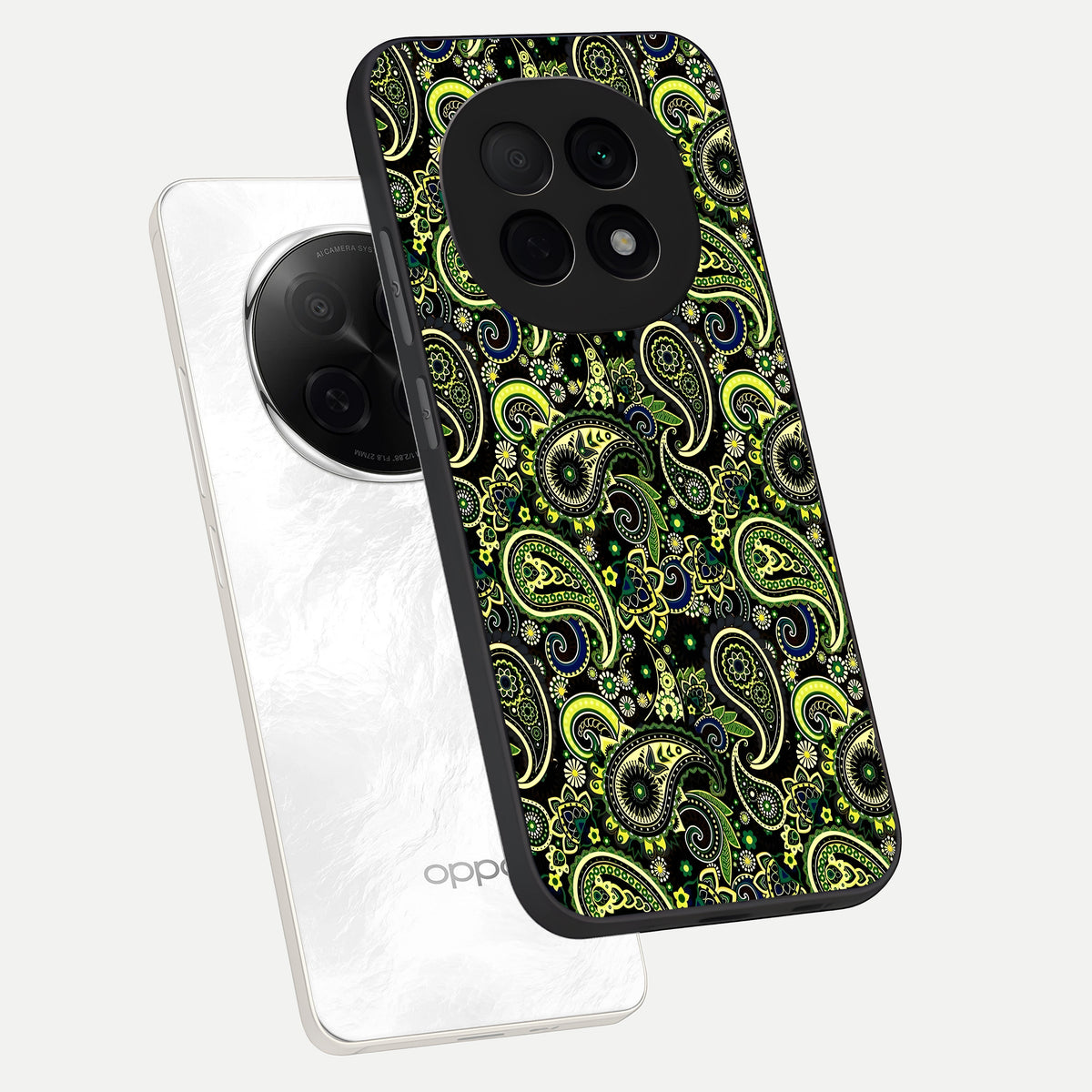  Green Lemon phone case For Oppo F29 Pro 5G showing premium glass back cover with detailed artwork
