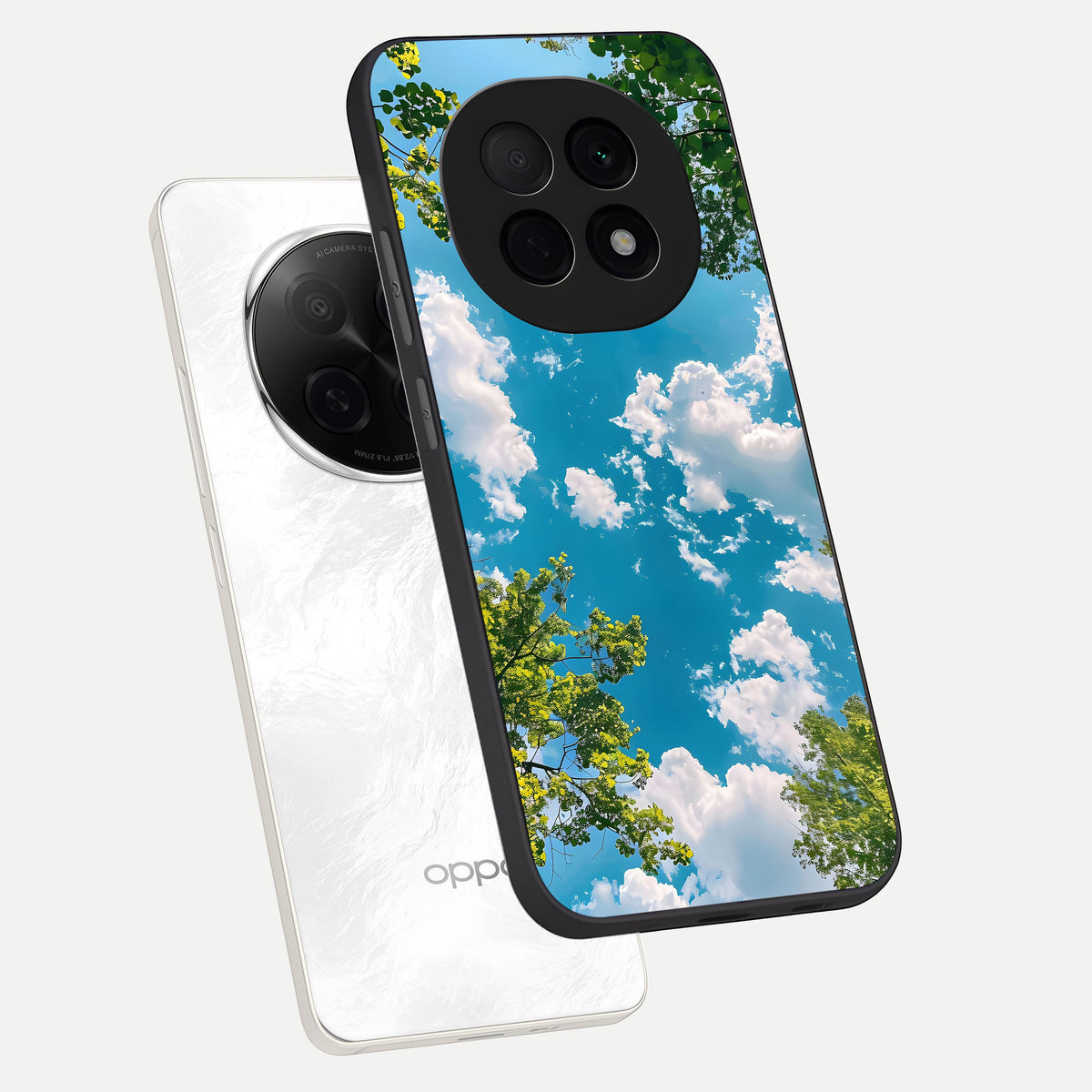  Green Moon Energy phone case For Oppo F29 Pro 5G showing premium glass back cover with detailed artwork