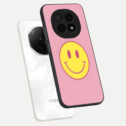  Happy Pink Mood phone case For Oppo F29 Pro 5G showing premium glass back cover with detailed artwork