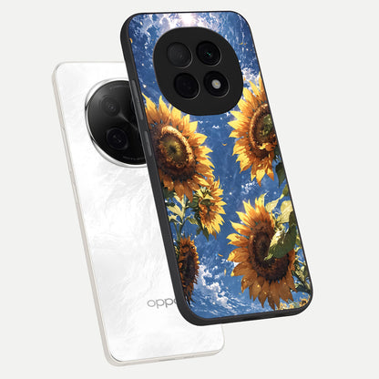  Heavenly Sunflower Rise phone case For Oppo F29 Pro 5G showing premium glass back cover with detailed artwork