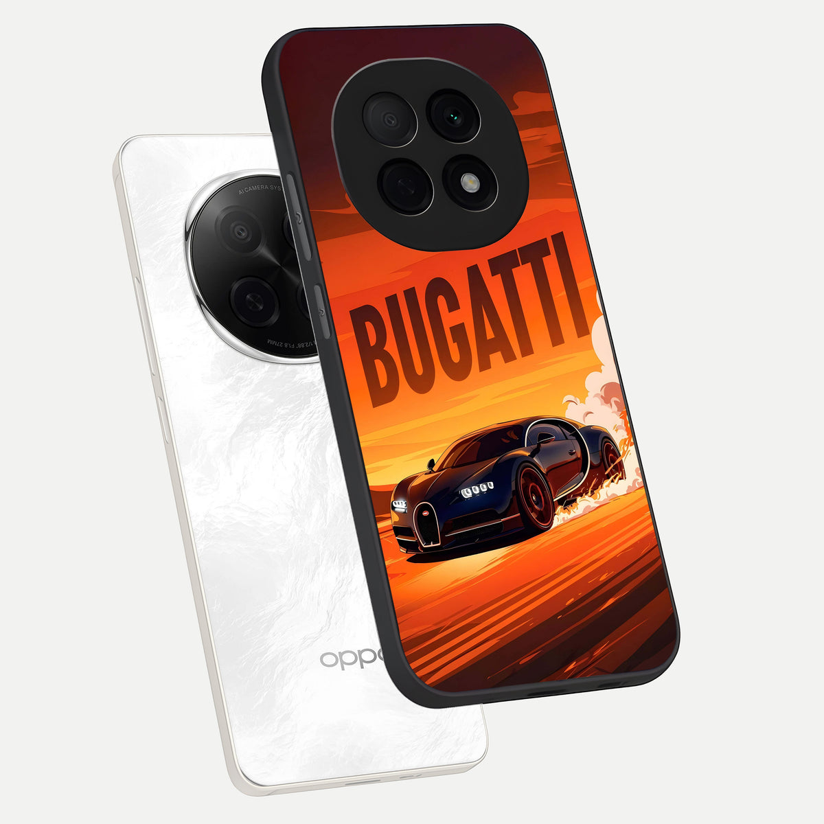  Inferno Bugatti Storm phone case For Oppo F29 Pro 5G showing premium glass back cover with detailed artwork