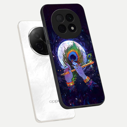  Krishna Hands Art phone case For Oppo F29 Pro 5G showing premium glass back cover with detailed artwork