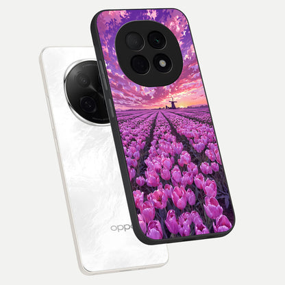  Lavender Dream Skies phone case For Oppo F29 Pro 5G showing premium glass back cover with detailed artwork