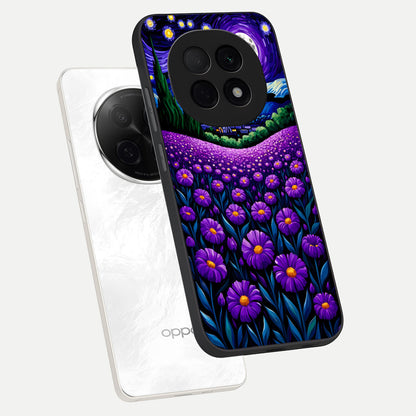  Lavender Moon Field phone case For Oppo F29 Pro 5G showing premium glass back cover with detailed artwork