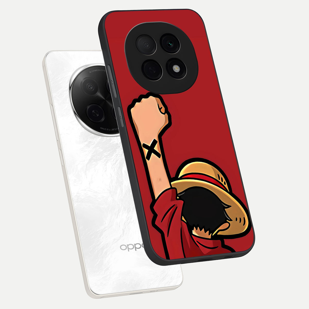  Luffy X Spirit phone case For Oppo F29 Pro 5G showing premium glass back cover with detailed artwork
