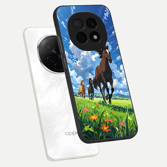  Majestic Horses Galloping phone case For Oppo F29 Pro 5G showing premium glass back cover with detailed artwork