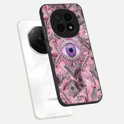  Money Eye Luxe phone case For Oppo F29 Pro 5G showing premium glass back cover with detailed artwork