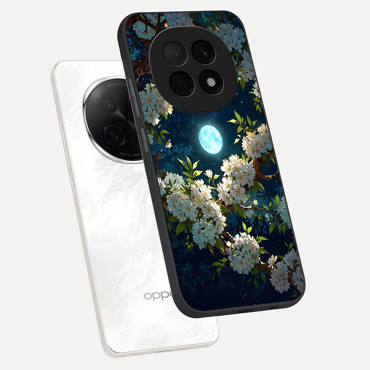  Moonlit Blossom Dream phone case For Oppo F29 Pro 5G showing premium glass back cover with detailed artwork