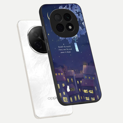  Moonlit Cat Silence phone case For Oppo F29 Pro 5G showing premium glass back cover with detailed artwork