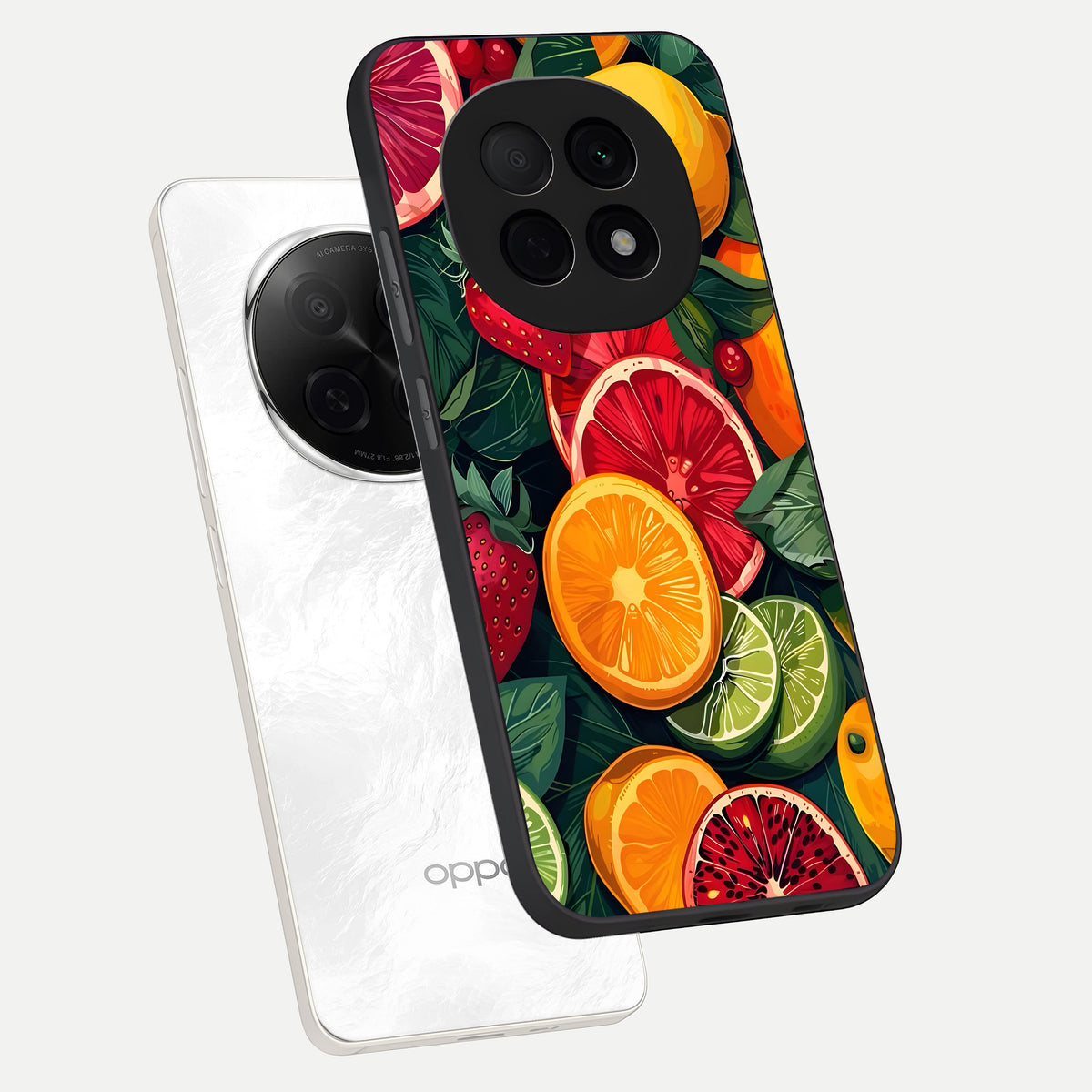  Multiple Fruits phone case For Oppo F29 Pro 5G showing premium glass back cover with detailed artwork