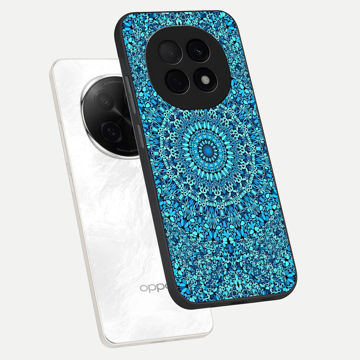  Ocean Bloom Mandala phone case For Oppo F29 Pro 5G showing premium glass back cover with detailed artwork
